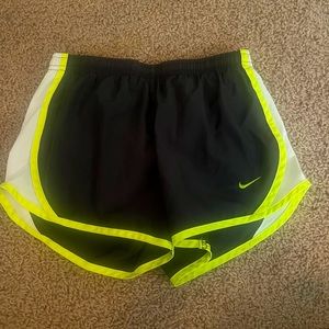 Dri-Fit Dark Gray/Neon Yellow Girls Nike Athletic Shorts